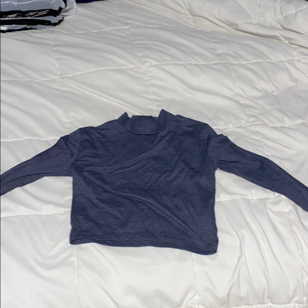 blue/gray mock neck